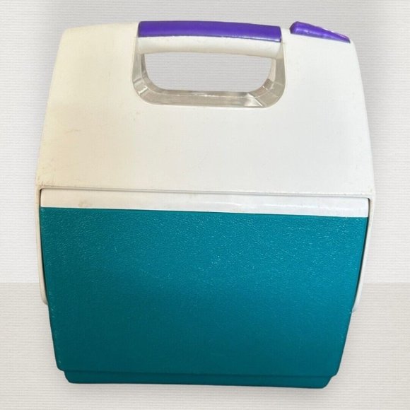 Vintage Igloo S'Cool Mate Mini Lunch Box Personal Cooler Purple Teal White 90’s - Picture 2 of 10